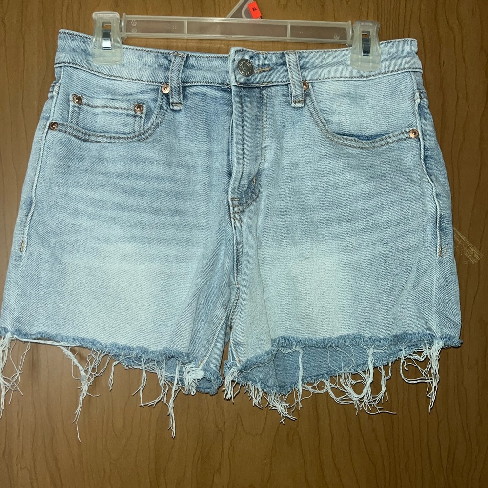 Madden Girl Light Blue Frayed Jean Shorts